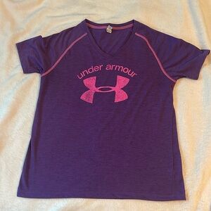 Youth XL under armour shirt purple and pink